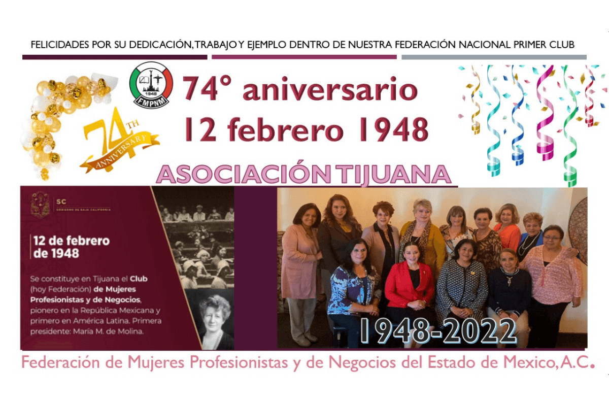 74º Aniversario de la Asociación Tijuana, pionera de nuestra Federación